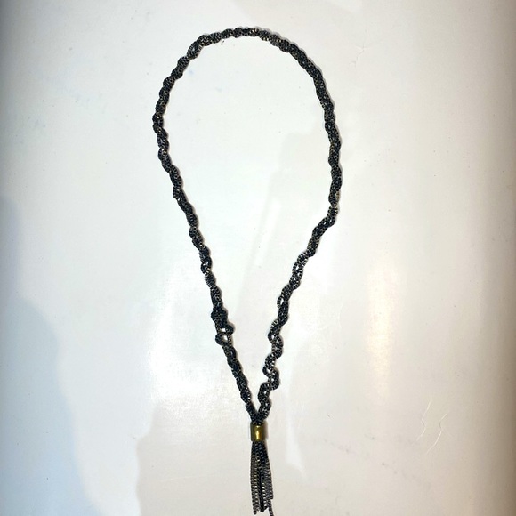 Twisted blackened chain necklace. Mala style length. Statement piece ! - Picture 7 of 7